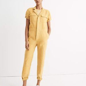 Madewell Short-sleeve Coverall Jumpsuit Golden Yellow- Rare